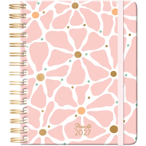 Plan All classic tervező, B/5, heti, spirál, 2027, Boho florals - Confidant