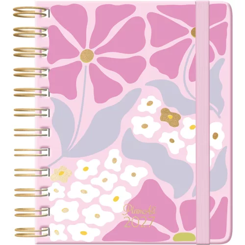 Plan All midi tervező, B/6, heti, spirál, 2027, Boho florals - Companion
