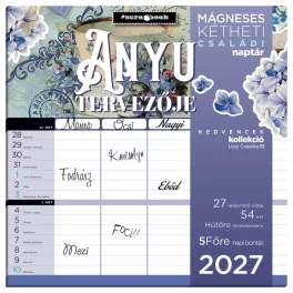   Lizzy Calendar mágneses, kétheti tervezőnaptár, 22x22cm, 2027, Anyu tervezője scrapbook style 