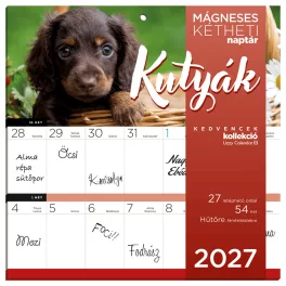   Lizzy Calendar mágneses, kétheti tervezőnaptár, 22x22cm, 2027, Kutyák 