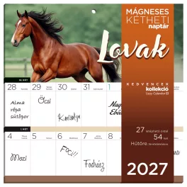   Lizzy Calendar mágneses, kétheti tervezőnaptár, 22x22cm, 2027, Lovak 