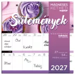 Lizzy Calendar mágneses, kétheti tervezőnaptár, 22x22cm, 2027, Sütemények 