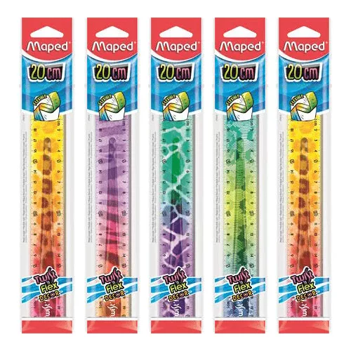 Vonalzó 20cm, műanyag, törhetetlen, Maped Twist'n Flex Decor Animals, többféle színben
