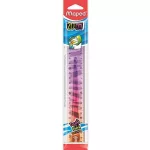 Vonalzó 20cm, műanyag, törhetetlen, Maped Twist`n Flex Decor Animals, többféle színben
