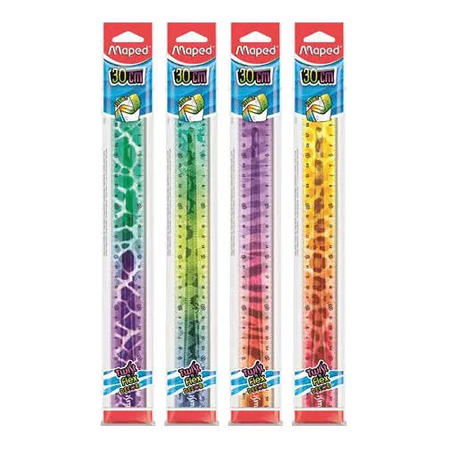 Vonalzó 30cm, műanyag, törhetetlen, Maped Twist'n Flex Decor Animals, többféle színben