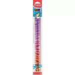 Vonalzó 30cm, műanyag, törhetetlen, Maped Twist`n Flex Decor Animals, többféle színben