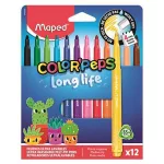 Filctoll készlet 12 db-os, 3,7 mm, kimosható, Maped Color Peps Long Life 2