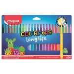 Filctoll készlet 24 db-os, 3,7 mm, kimosható, Maped Color Peps Long Life 2