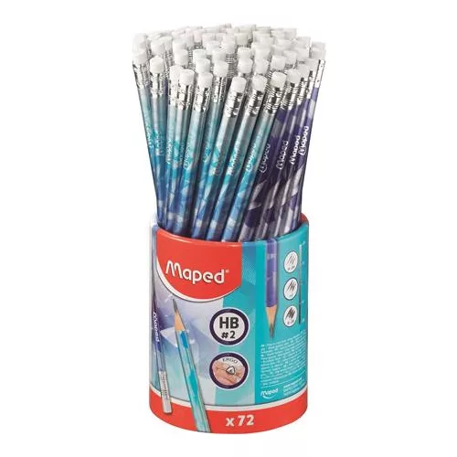 Grafitceruza HB, radírral, Maped Arctic jégvilág, háromszög test, kétféle minta
