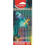 Színes ceruzakészlet 12 db-os, Maped Dragon sárkány, háromszög test