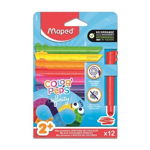 Színes ceruzakészlet 12 db-os, Maped Color Peps Infinity Kidy, háromszög test