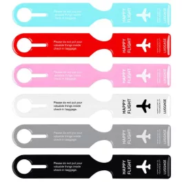   Poggyászcímke, bőröndcímke, Happy Flight, MFP, többféle színben