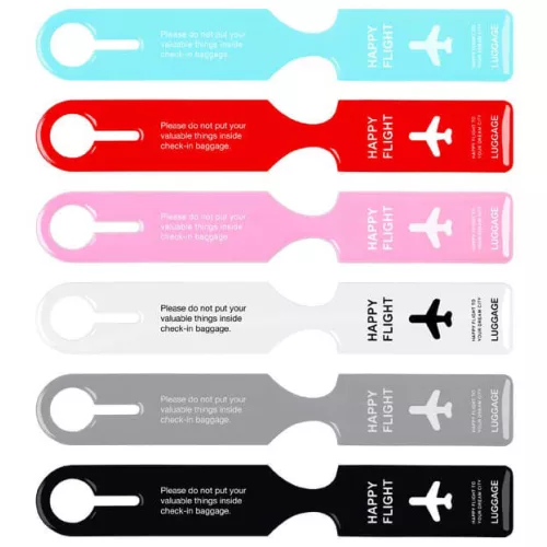 Poggyászcímke, bőröndcímke, Happy Flight, MFP, többféle színben