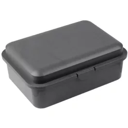   Pasztell színű uzsonnás doboz, 16x11x5,5cm, kicsi, MFP, sötétszürke