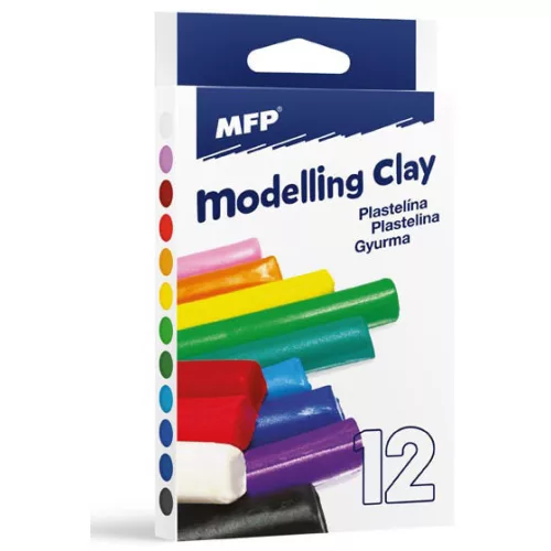 Színes gyurmakészlet, 12 db-os, 200g, MFP
