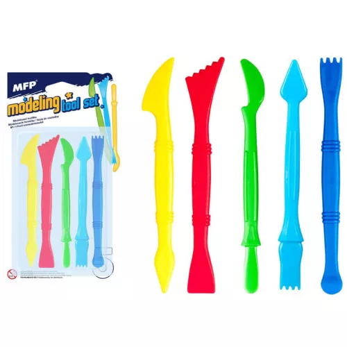 Gyurmaformázó készlet, eszközök, 5 db/szett, MFP