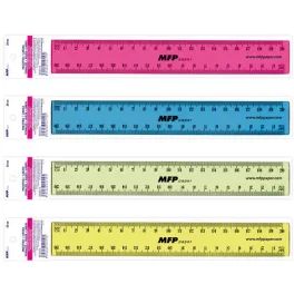 Vonalzó 20cm, műanyag, MFP, színes