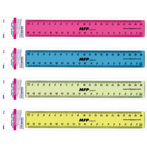Vonalzó 20cm, műanyag, MFP, színes