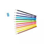 Színes ceruzakészlet 12 db-os, hegyezővel, háromszög test, illatos, MFP