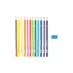 Színes ceruzakészlet 12 db-os, hegyezővel, háromszög test, illatos, MFP