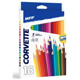   Színes ceruzakészlet 18 db-os, hegyezővel, háromszög test, MFP