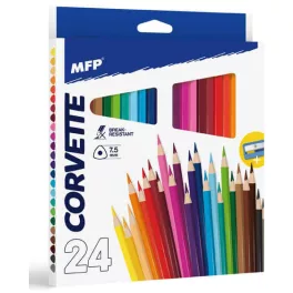   Színes ceruzakészlet 24 db-os, hegyezővel, háromszög test, MFP