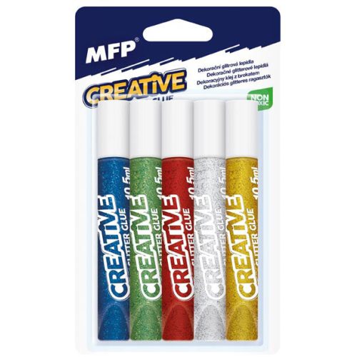 Csillámos ragasztókészlet, 5x10,5ml, MFP