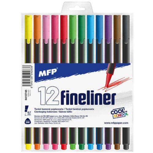 Tűfilc készlet 12 db-os, 0,7mm, háromszögletű, MFP