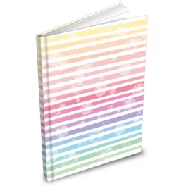   Jegyzetfüzet, keményfedeles notesz A/6, 100 lapos, sima, színes csíkos