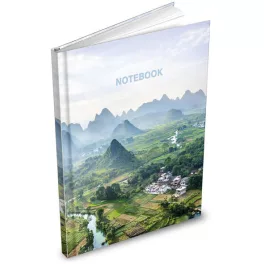   Jegyzetfüzet, keményfedeles notesz A/5, 100 lapos, sima, tájkép minta