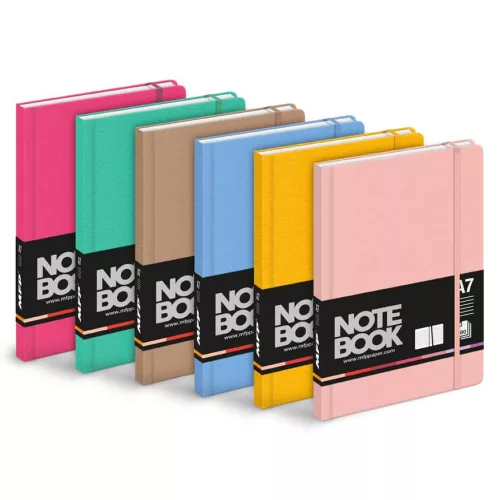 Színes keményfedeles notesz, napló A/7, vonalas, 100 lapos, MFP, többféle változat