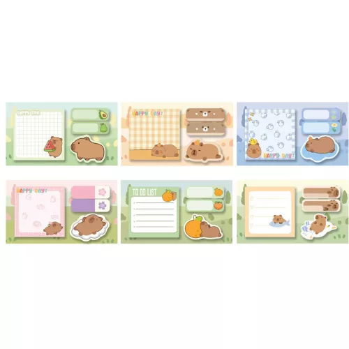 Kapibara öntapadós jegyzettömb, 4x20 lap, MFP, többféle változat