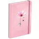 Keményfedeles notesz, A/5, 13x18cm, sima, 120 lapos, gumis pánttal, MFP, rózsaszín, virágos