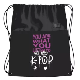  K-POP tornazsák, 43x34cm, St.Right, fekete, You are what you listen to
