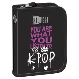   K-POP tolltartó, klapnis, üres, St.Right, fekete, You are what you listen to
