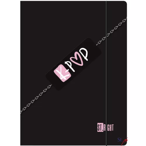 K-POP gumis mappa A/4, fekete
