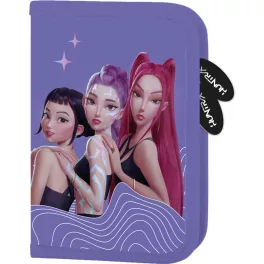 K-POP Démonvadászok tolltartó, klapnis, üres, ibolya