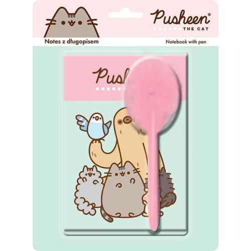 Pusheen cicás napló, keményfedeles notesz bolyhos tollal