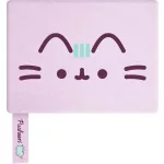 Pusheen cicás napló plüss borítóval, A/5 fekvő, 96 lapos, vonalas, 70g papír, lila