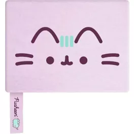   Pusheen cicás napló plüss borítóval, A/5 fekvő, 96 lapos, vonalas, 70g papír, lila