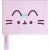 Pusheen cicás napló plüss borítóval, A/5 fekvő, 96 lapos, vonalas, 70g papír, lila