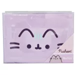 Pusheen cicás napló plüss borítóval, A/5 fekvő, 96 lapos, vonalas, 70g papír, lila