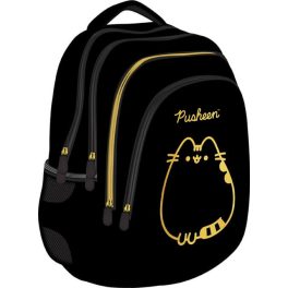   Pusheen cicás hátizsák, iskolatáska, 42x31x22cm, fekete-arany