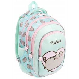   Pusheen cicás hátizsák, iskolatáska, 40x28x18cm, mentazöld