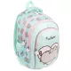 Pusheen cicás hátizsák, iskolatáska, 40x28x18cm, mentazöld