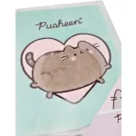 Pusheen cicás napló plüss borítóval, A/5, 96 lapos, vonalas, 70g papír, zöld
