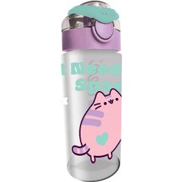 Pusheen cicás kulacs 500ml, lila-zöld