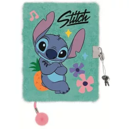   Stitch napló plüss borítóval, A/5, 96 lapos, vonalas, 70g papír