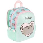 Pusheen cicás hátizsák, ovis, 28x23x10cm, mentazöld
