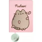 Pusheen cicás napló plüss borítóval, A/5, 96 lapos, vonalas, 70g papír, rózsaszín